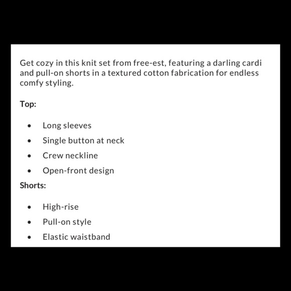 NWT Free People Laguna Love Cardigan Sweater and Shorts Set Size Medium - Picture 5 of 6